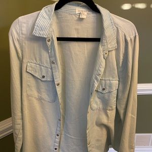 Light blue and white stripped button down
